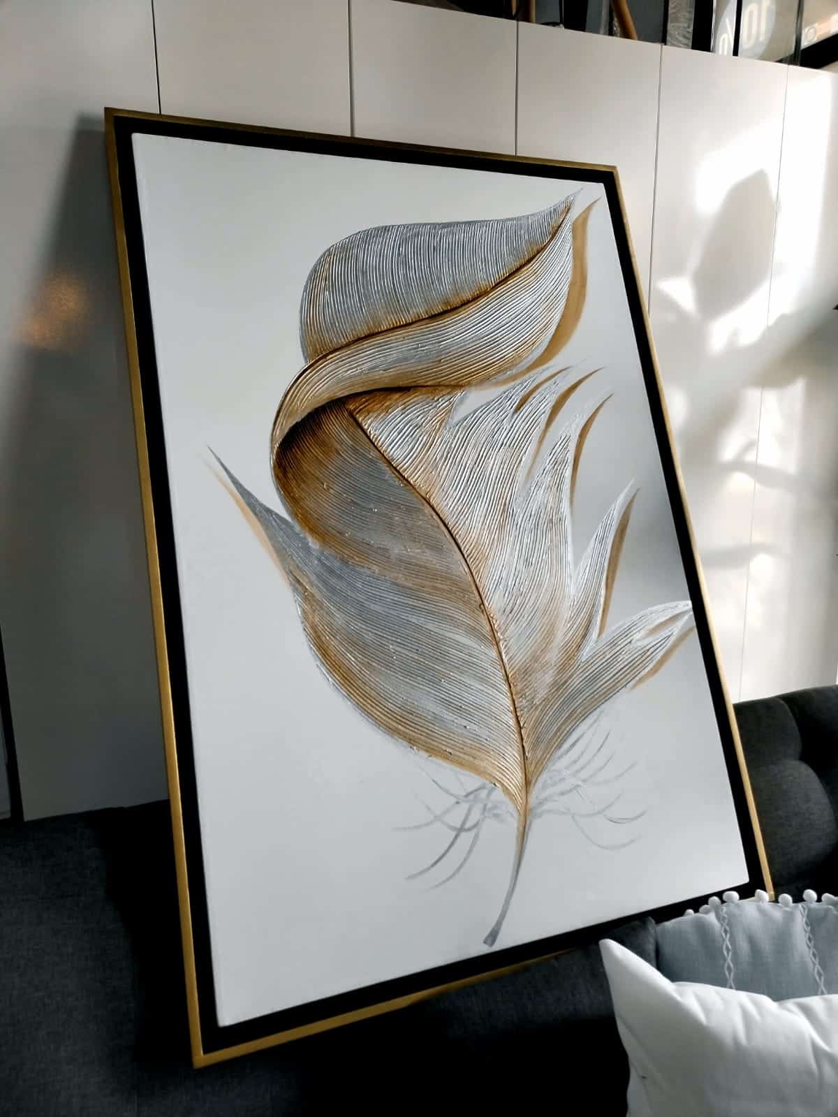 Cuadro decorativo Pluma blanca abstracto