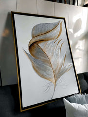 Cuadro decorativo Pluma blanca abstracto