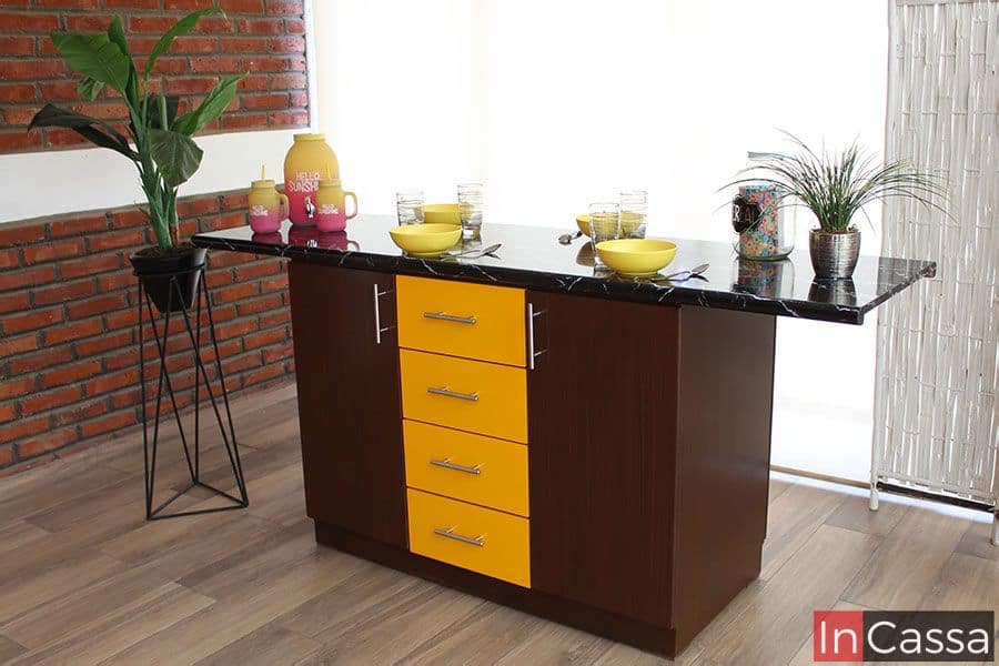 InCassa Muebles Edomex mueblería CDMX Isla Minimalista para Cocina Modelo AMEALCO 1
