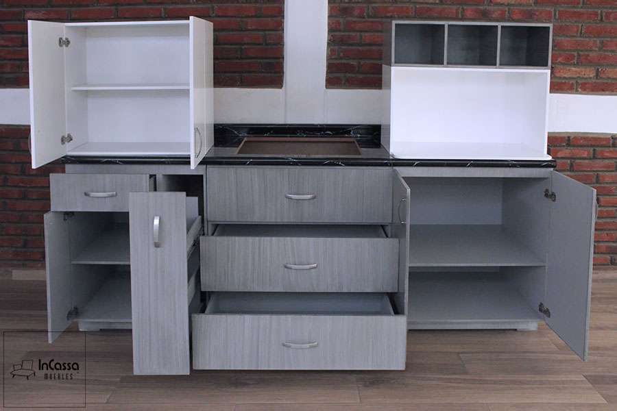 InCassa Muebles Edomex mueblería CDMX Cocina integral AMSTERDAM 2.10m diseñada para PARRILLA 6