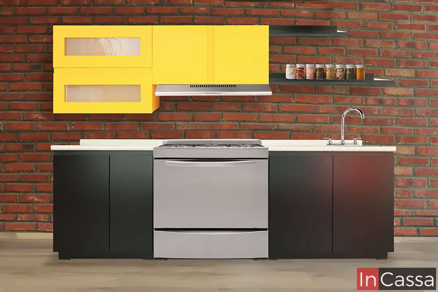 InCassa Muebles Edomex mueblería CDMX Cocina integral ANAPOLIS 2.40m diseñada para ESTUFA 1