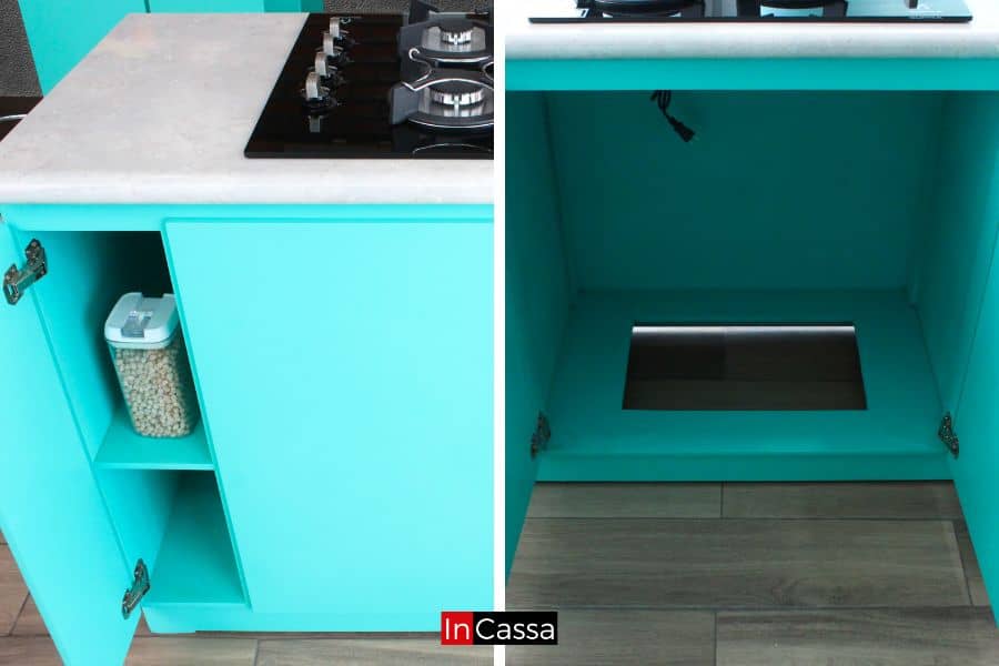 Cocina Integral en ESCUADRA con Isla AQUISMÓN 1.80m x 1.80m