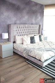 Recámara tapizada Capitonada Modelo AQUISMON King Size