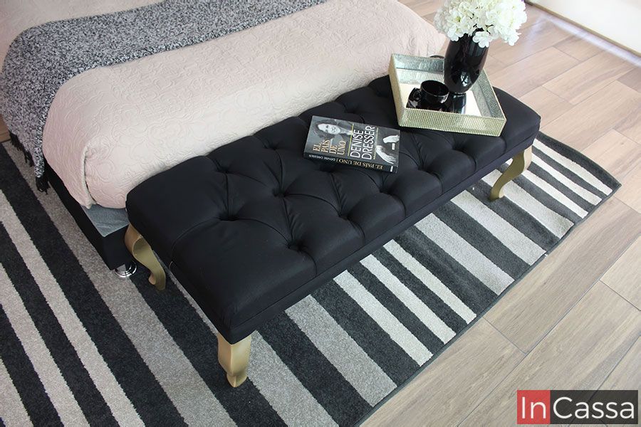 InCassa Muebles Edomex mueblería CDMX Banca pie de cama tapizada capitonada ARGEL 2