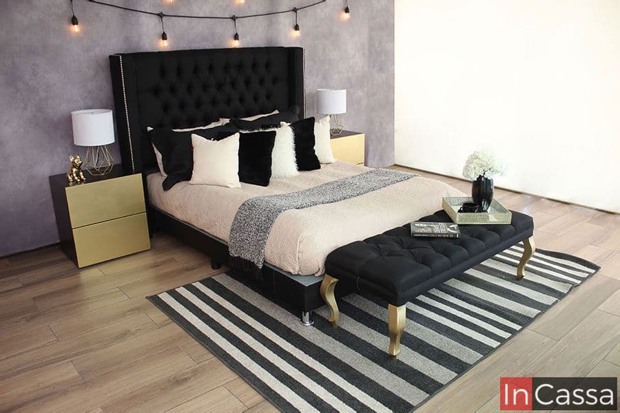 InCassa Muebles Edomex mueblería CDMX Recámara tapizada Capitonada Modelo ARGEL 2