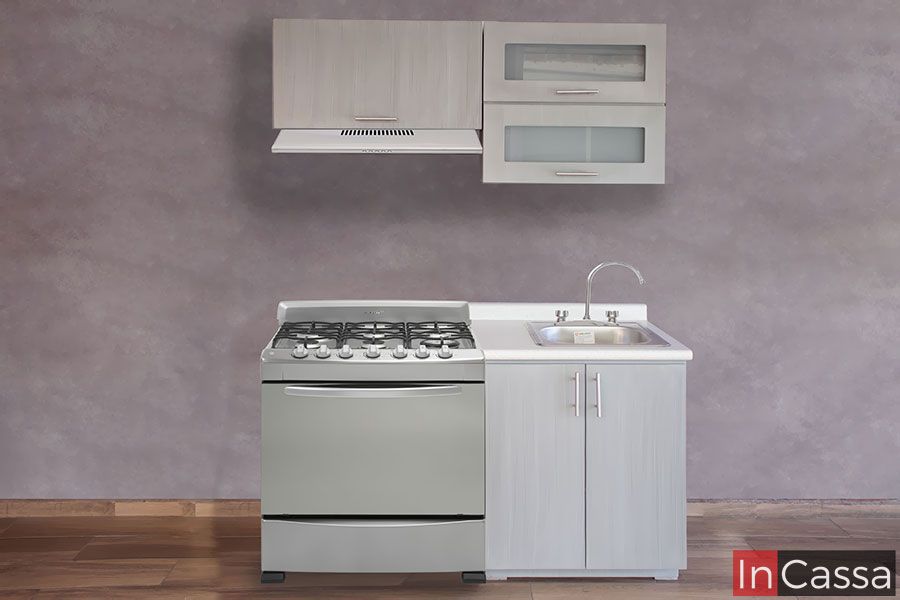 InCassa Muebles Edomex mueblería CDMX Cocina Integral ASSOMADA 1.50m diseñada para ESTUFA 1