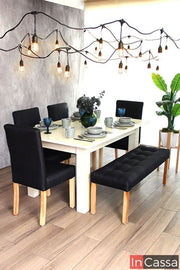 InCassa Muebles Edomex mueblería CDMX Comedor con banca Modelo BISÁU 1
