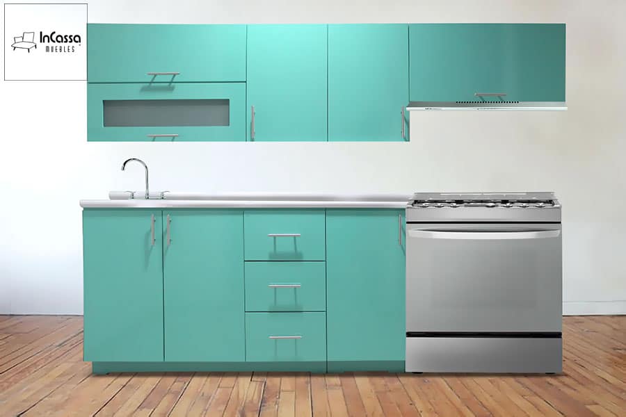 InCassa Muebles Edomex mueblería CDMX Cocina integral BOGOTÁ 2.40m diseñada para ESTUFA 1