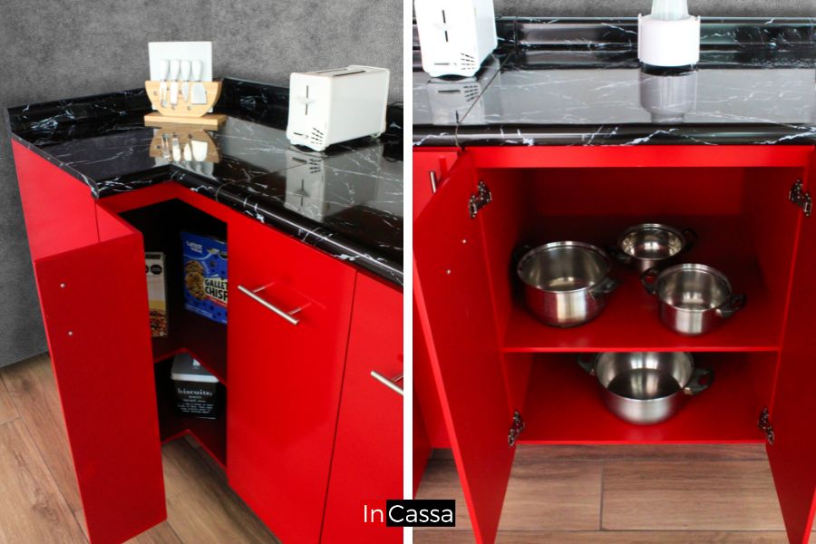 Cocina Integral en U BRUSELAS 80cm x 3.70m x 2.30m diseñada para ESTUFA