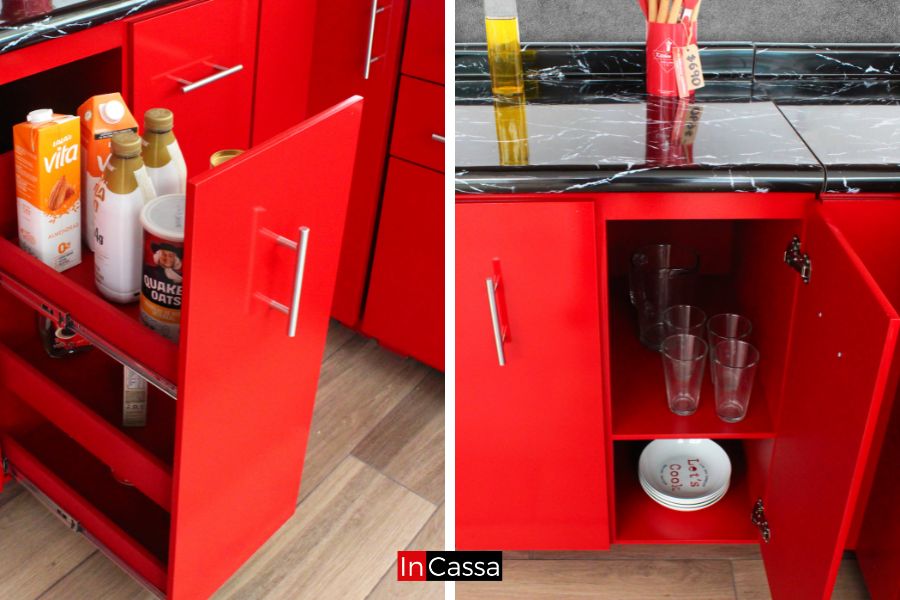 Cocina Integral en U BRUSELAS 80cm x 3.70m x 2.30m diseñada para ESTUFA