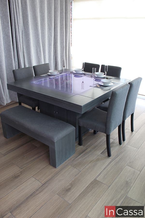 InCassa Muebles Edomex mueblería CDMX Comedor con luz Modelo BUSAN 5