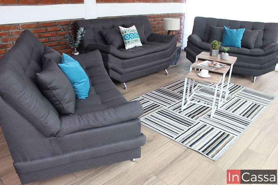 InCassa Muebles Edomex mueblería CDMX Sala 3 piezas Modelo CASTILLA 1