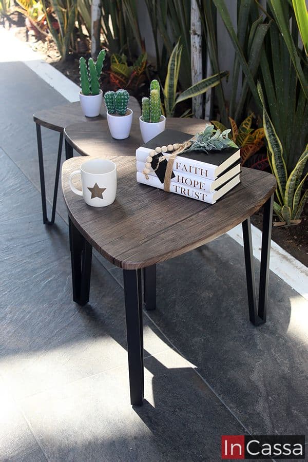 InCassa Muebles Edomex mueblería CDMX Set de 3 Mesas de Centro Modelo CANARIAS 1