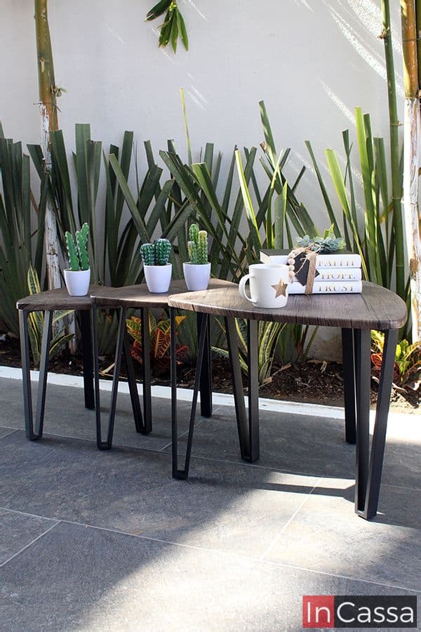 InCassa Muebles Edomex mueblería CDMX Set de 3 Mesas de Centro Modelo CANARIAS 2