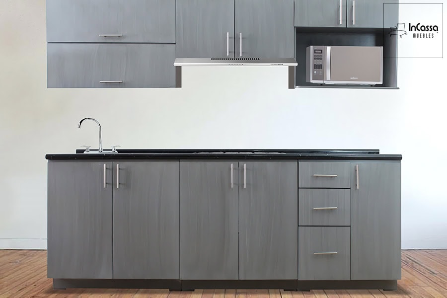 InCassa Muebles Edomex mueblería CDMX Cocina integral CANNES 2.40m diseñada para PARRILLA 2