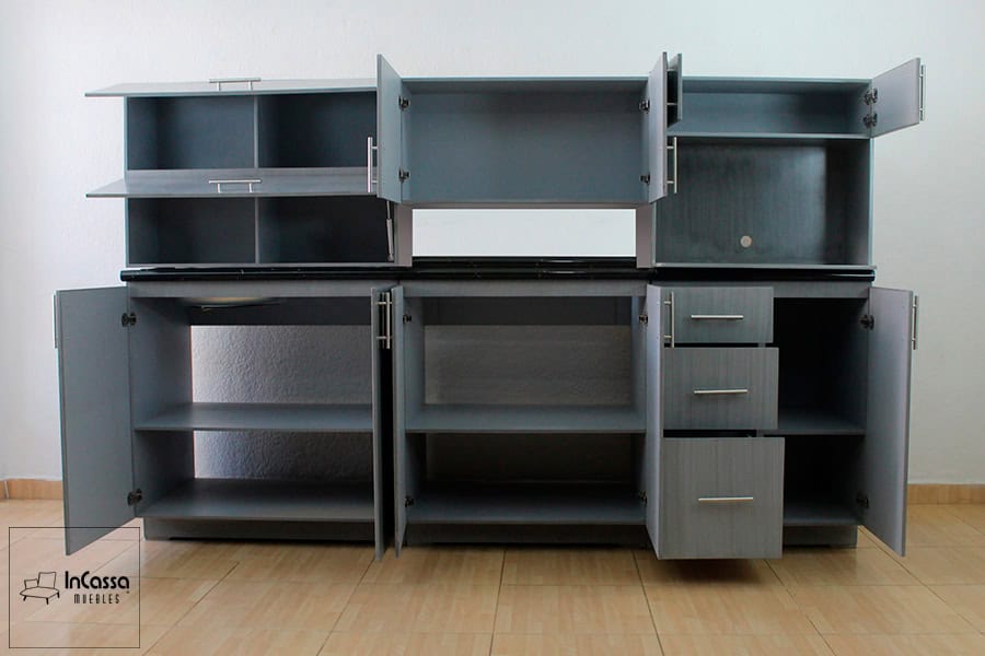 InCassa Muebles Edomex mueblería CDMX Cocina integral CANNES 2.40m diseñada para PARRILLA 3