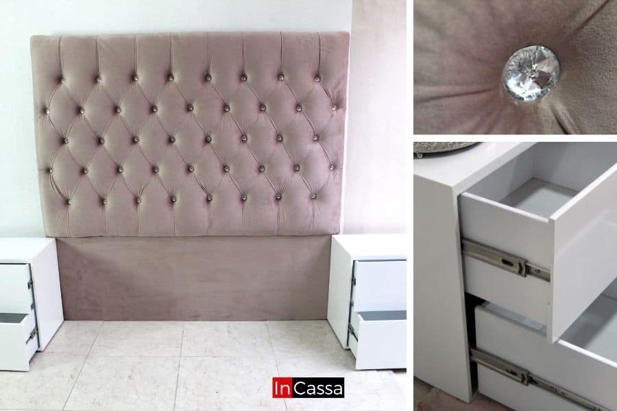 Recámara tapizada Capitoné Modelo CARTIER