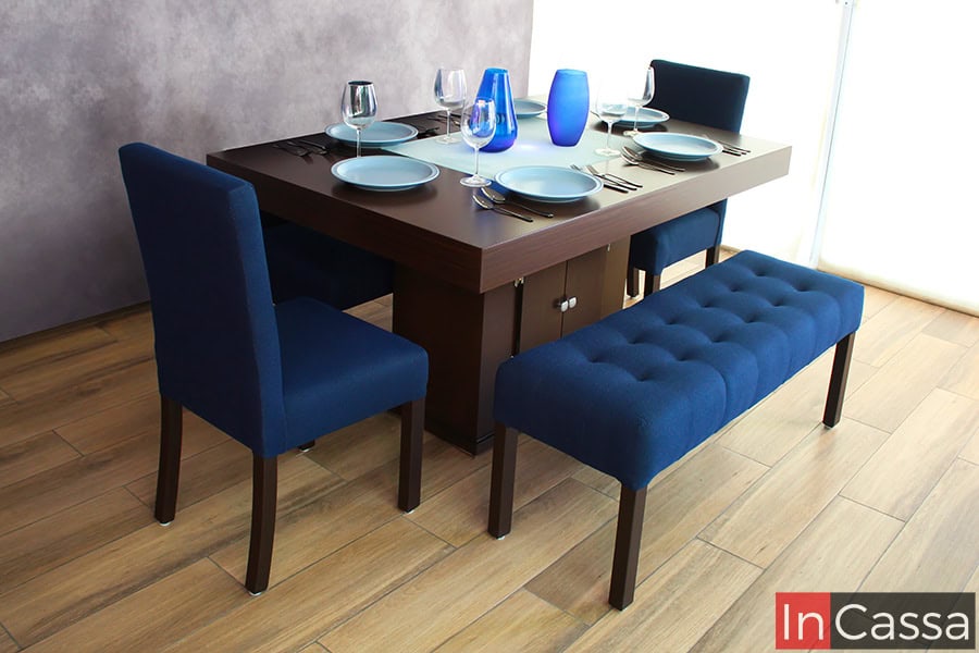 Comedor moderno con bancas y sillas Modelo CHAD