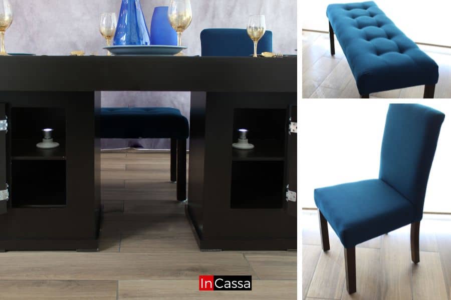 Comedor moderno con bancas y sillas Modelo CHAD