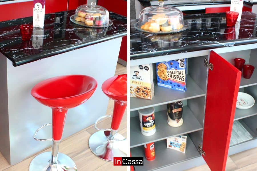 Cocina Integral en ESCUADRA CHINA 3.50m x 1.50m diseñada para ESTUFA