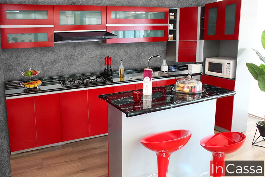 Cocina Integral en ESCUADRA CHINA 3.50m x 1.50m diseñada para PARRILLA