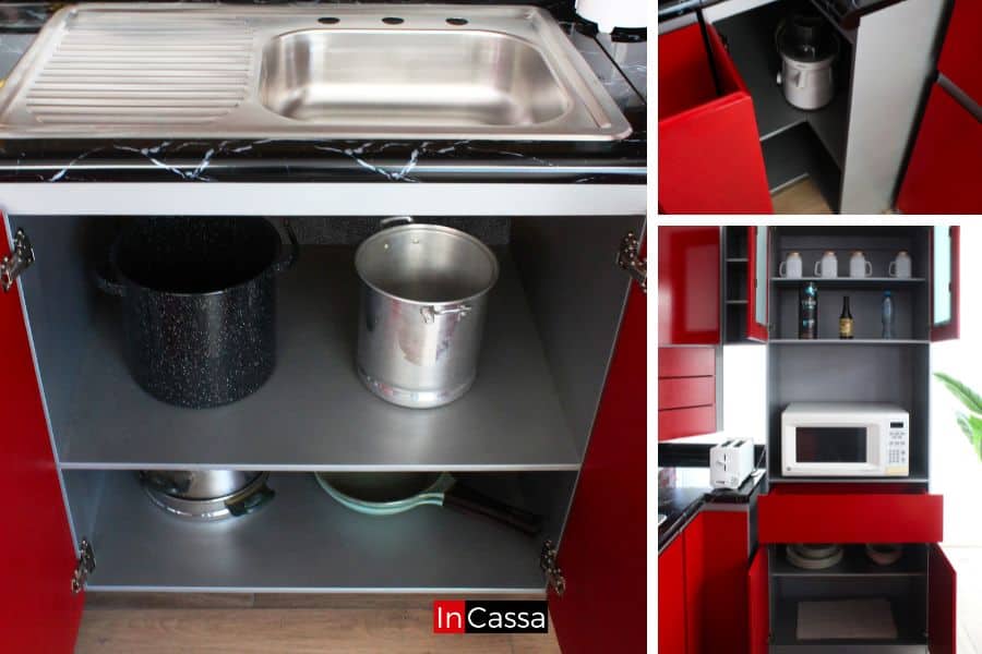 Cocina Integral en ESCUADRA CHINA 3.50m x 1.50m diseñada para PARRILLA