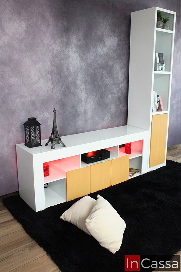 Centro de Entretenimiento con luces de colores Modelo COLIMA