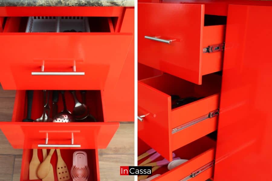 Cocina integral COSTA DE MARFIL 2.70m diseñada para PARRILLA