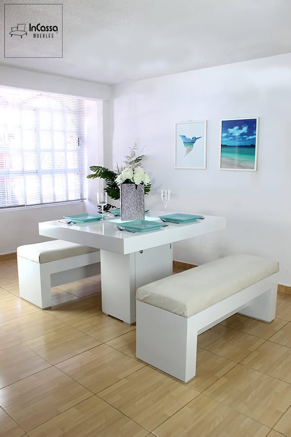 InCassa Muebles Edomex mueblería CDMX Comedor con luz Modelo DREMMEN 1