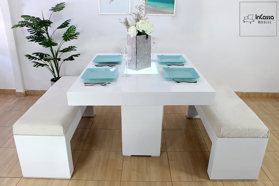 InCassa Muebles Edomex mueblería CDMX Comedor con luz Modelo DREMMEN 2