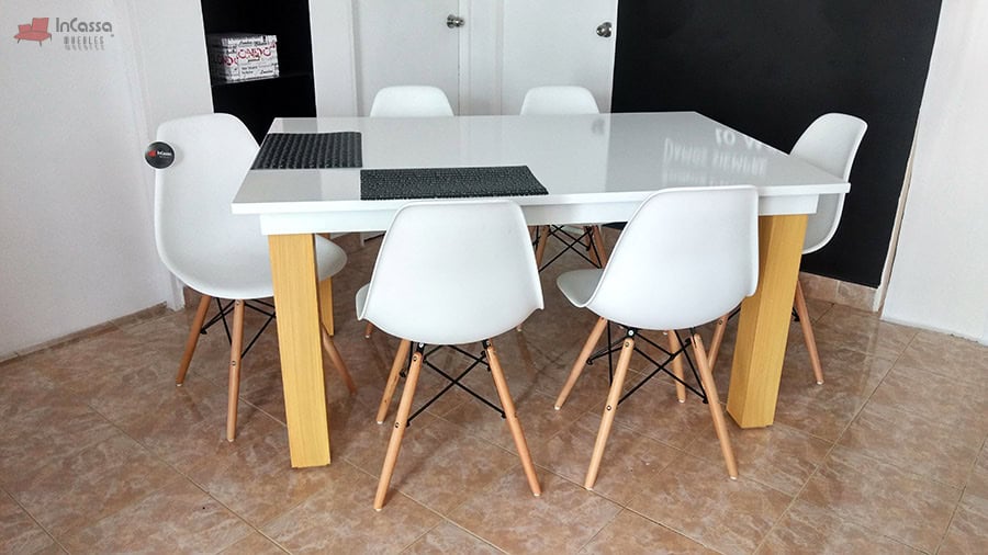 InCassa Muebles Edomex mueblería CDMX Comedor tipo EAMES Modelo EMBOSCADA white 7