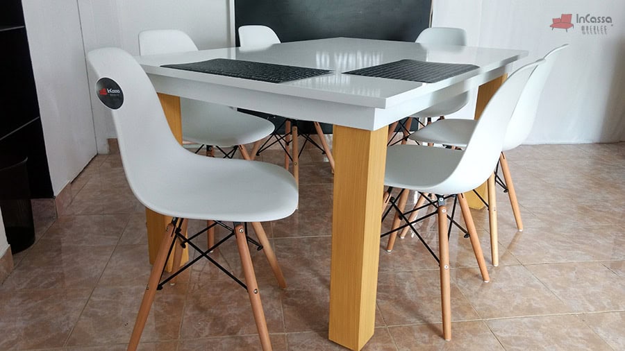 InCassa Muebles Edomex mueblería CDMX Comedor tipo EAMES Modelo EMBOSCADA white 6