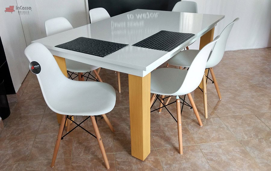 InCassa Muebles Edomex mueblería CDMX Comedor tipo EAMES Modelo EMBOSCADA white 8