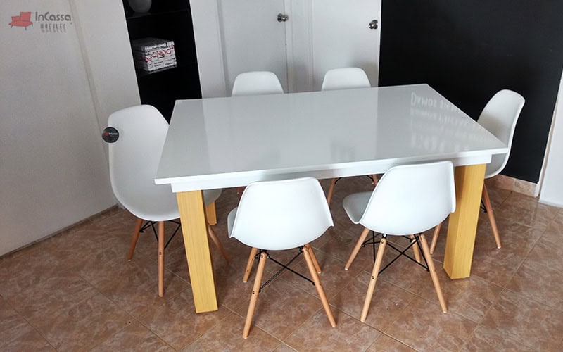 InCassa Muebles Edomex mueblería CDMX Comedor tipo EAMES Modelo EMBOSCADA white 5
