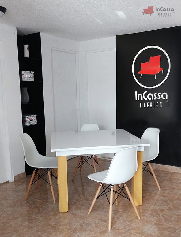 InCassa Muebles Edomex mueblería CDMX Comedor tipo EAMES Modelo EMBOSCADA white 1