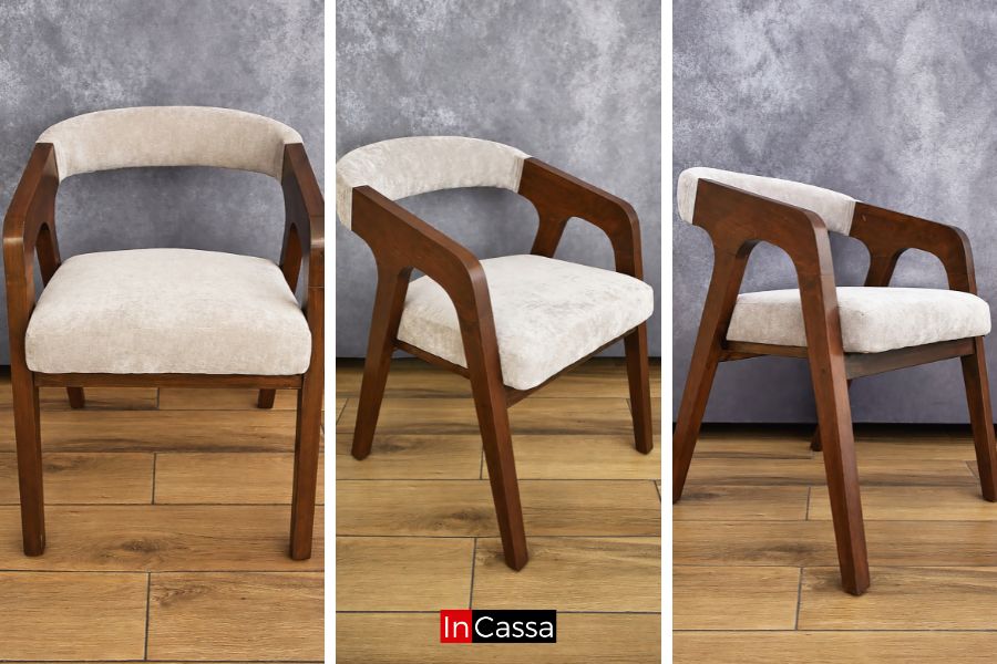 En detalle, las sillas del Comedor Redondo Viral en Pinterest FORMENTERA con Mesa de Vidrio destacan por su estructura en color tabaco y tapizado en suede gris perla. Sus respaldos curvos, descansabrazos integrados y asiento acolchado definen el característico diseño de este modelo.