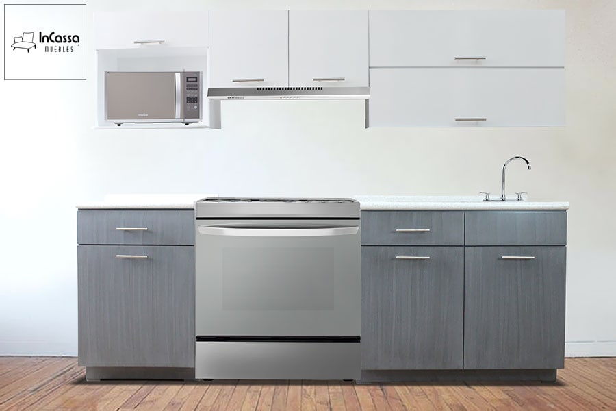 InCassa Muebles Edomex mueblería CDMX Cocina integral GOUDA 2.40m diseñada para ESTUFA 2