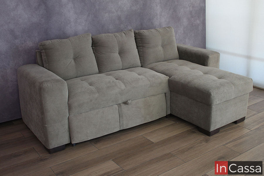 Sofa cama suede gris Modelo HUICHAPAN