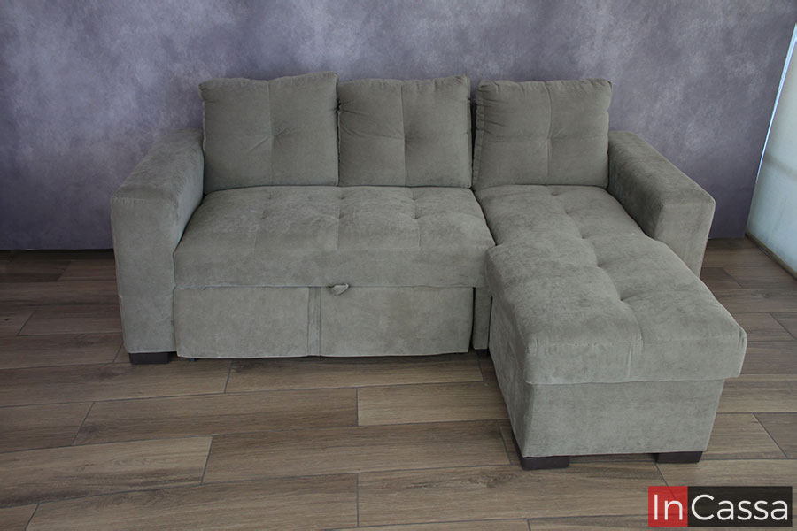 Sofa cama suede gris Modelo HUICHAPAN