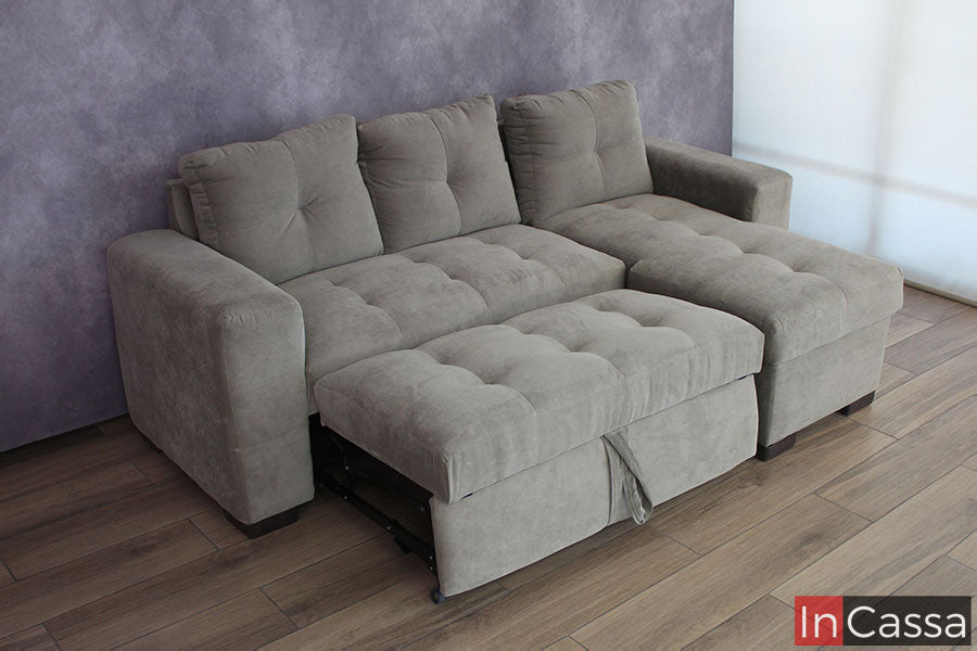 Sofa cama suede gris Modelo HUICHAPAN