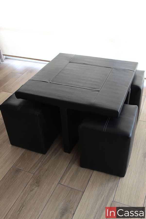 InCassa Muebles Edomex mueblería CDMX Mesa de Centro con 4 Taburetes Modelo JALA 11