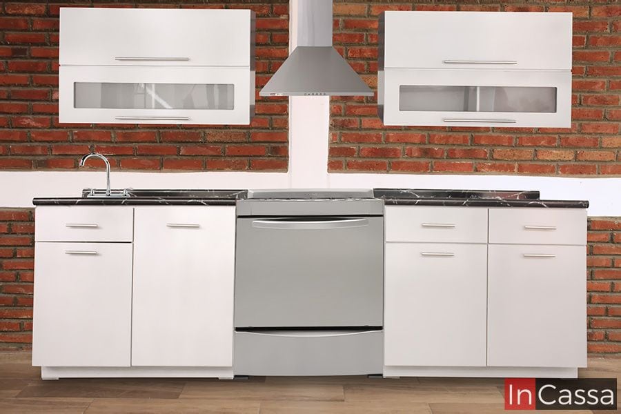 InCassa Muebles Edomex mueblería CDMX Cocina integral KALAHARI 2.80m diseñada para ESTUFA 1