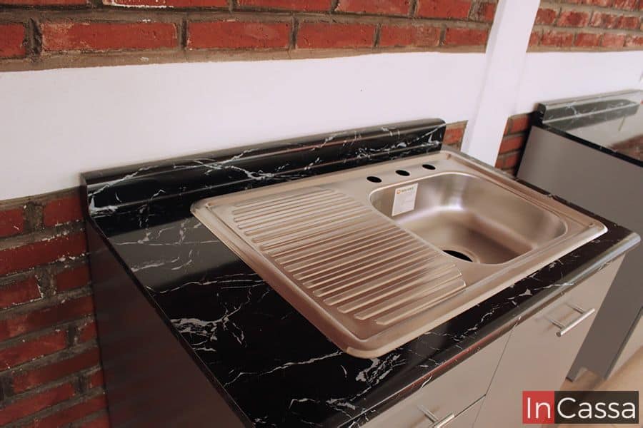 InCassa Muebles Edomex mueblería CDMX Cocina integral KALAHARI 2.80m diseñada para ESTUFA 5