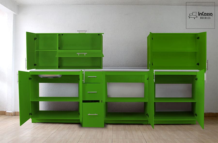 InCassa Muebles Edomex mueblería CDMX Cocina integral LA ROCHELLE 2.80m diseñada para PARRILLA 2