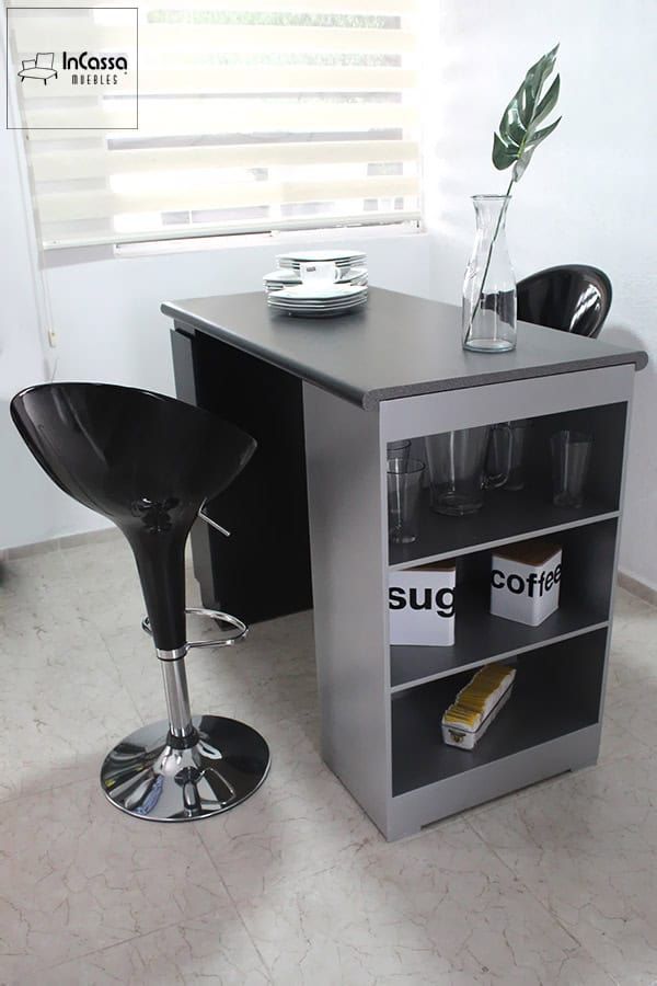 InCassa Muebles Edomex mueblería CDMX Isla Minimalista para Cocina con Bancos Modelo Mali Glover 4