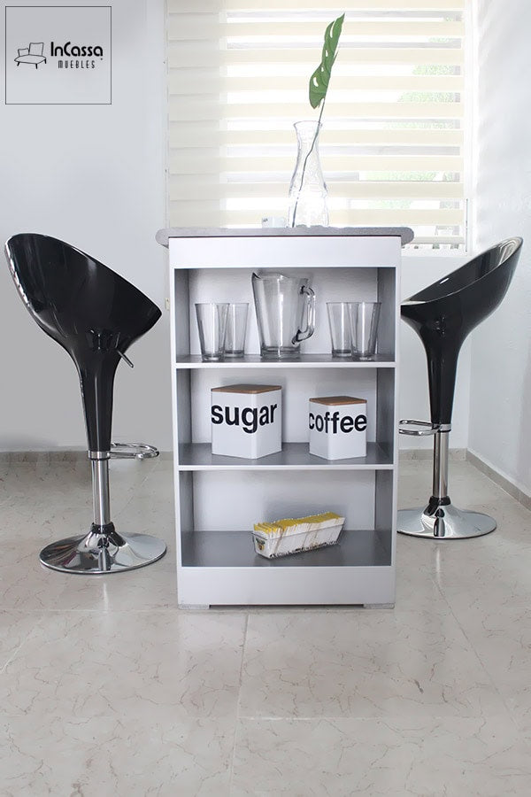 InCassa Muebles Edomex mueblería CDMX Isla Minimalista para Cocina con Bancos Modelo Mali Glover 5