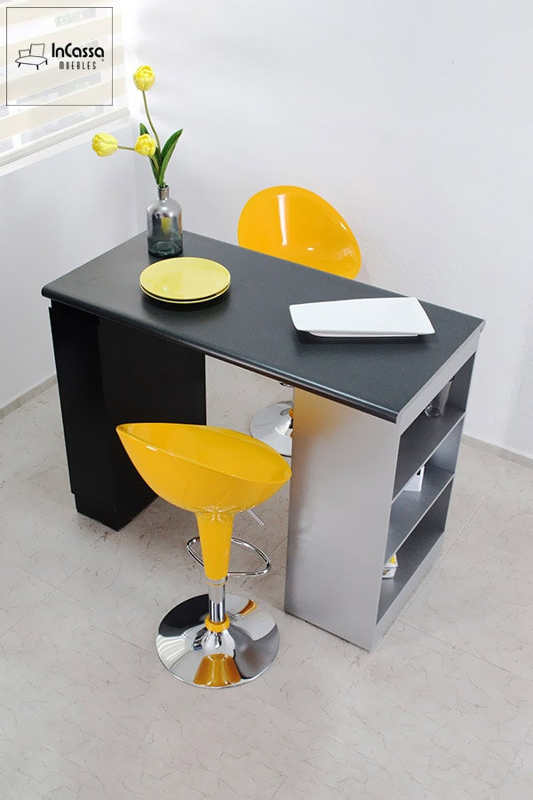 InCassa Muebles Edomex mueblería CDMX Isla Minimalista para Cocina con Bancos Modelo Mali Glover 8