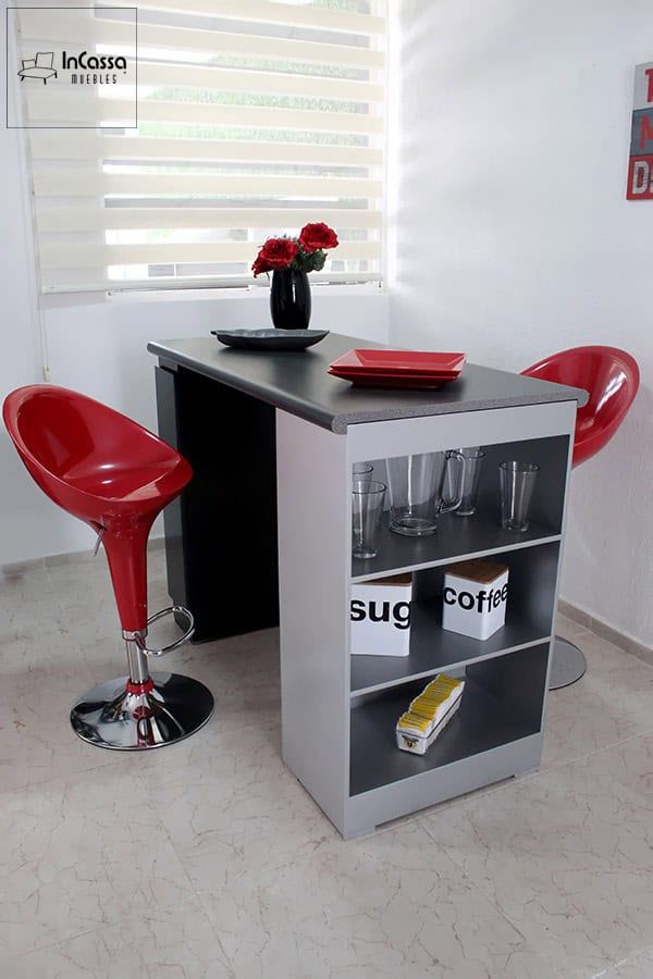 InCassa Muebles Edomex mueblería CDMX Isla Minimalista para Cocina con Bancos Modelo Mali Glover 1