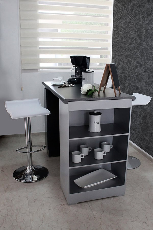 InCassa Muebles Edomex mueblería CDMX Isla Minimalista para Cocina con Bancos Modelo Mali Urbino 1