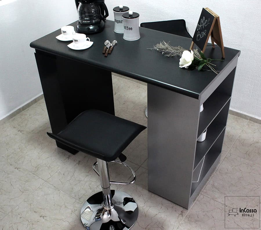 InCassa Muebles Edomex mueblería CDMX Isla Minimalista para Cocina con Bancos Modelo Mali Urbino 4